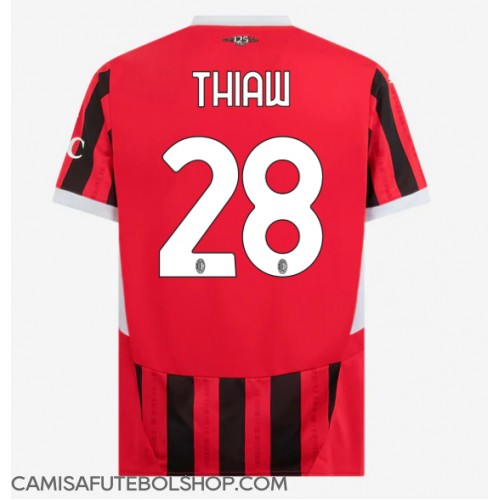 Camisa de time de futebol AC Milan Malick Thiaw #28 Replicas 1º Equipamento 2024-25 Manga Curta